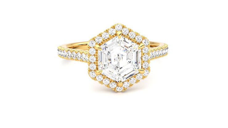 Taylor & Hart Allure Hexagonal Engagement Ring 360 degree image 2