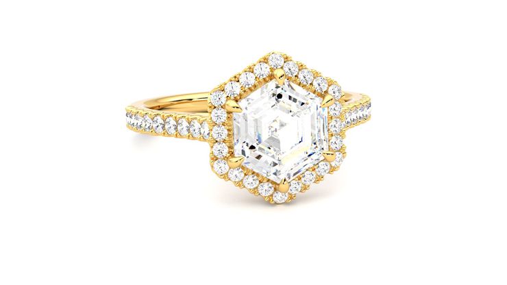 Taylor & Hart Allure Hexagonal Engagement Ring 360 degree image 3