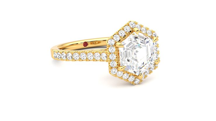 Taylor & Hart Allure Hexagonal Engagement Ring 360 degree image 5