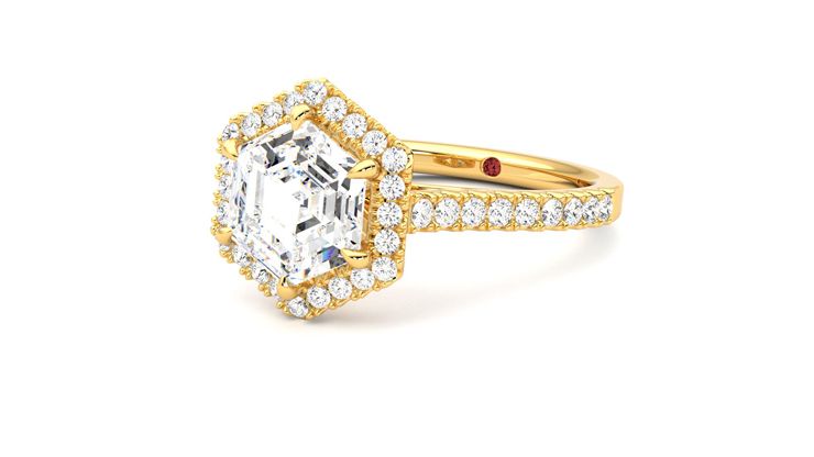 Taylor & Hart Allure Hexagonal Engagement Ring 360 degree image 25