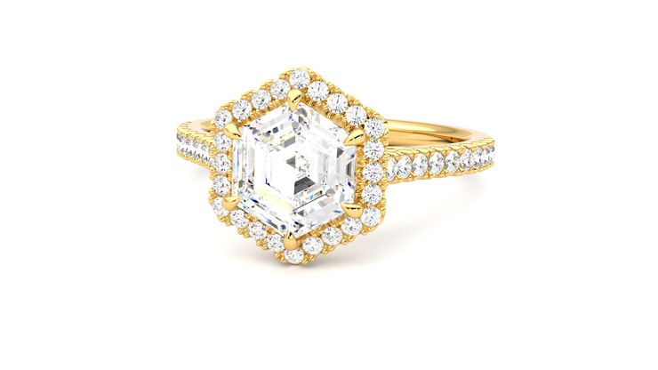 Taylor & Hart Allure Hexagonal Engagement Ring 360 degree image 27