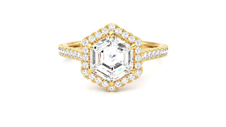 Taylor & Hart Allure Hexagonal Engagement Ring 360 degree image 29