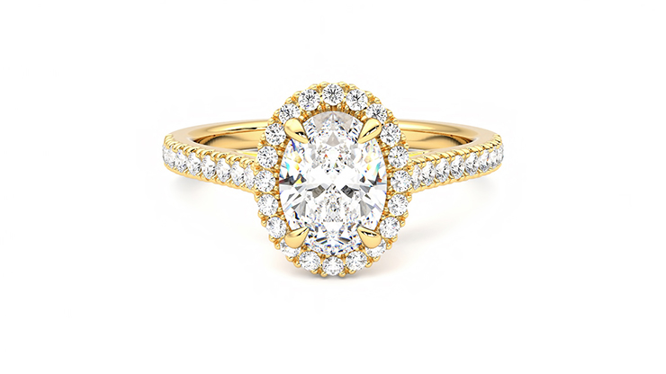 Taylor & Hart Allure Oval Engagement Ring 360 degree image 0