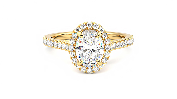 Taylor & Hart Allure Oval Engagement Ring 360 degree image 1