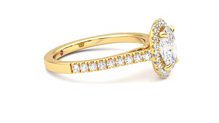 Taylor & Hart Allure Oval Engagement Ring 360 degree image 8