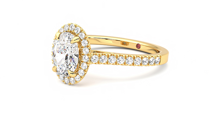 Taylor & Hart Allure Oval Engagement Ring 360 degree image 24