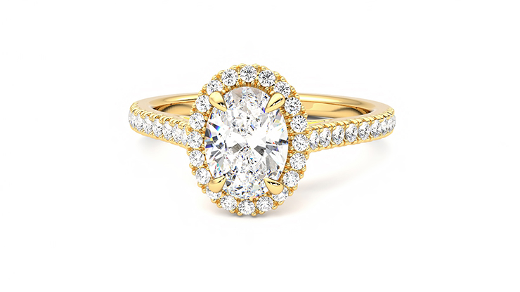 Taylor & Hart Allure Oval Engagement Ring 360 degree image 28