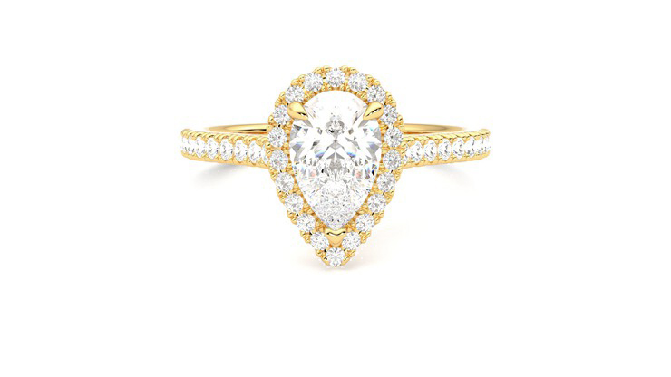Taylor & Hart Allure Pear Engagement Ring 360 degree image 0