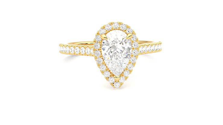 Taylor & Hart Allure Pear Engagement Ring 360 degree image 2