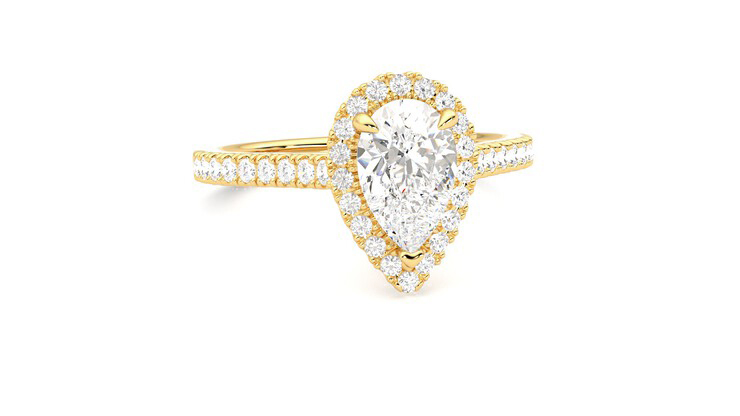 Taylor & Hart Allure Pear Engagement Ring 360 degree image 3