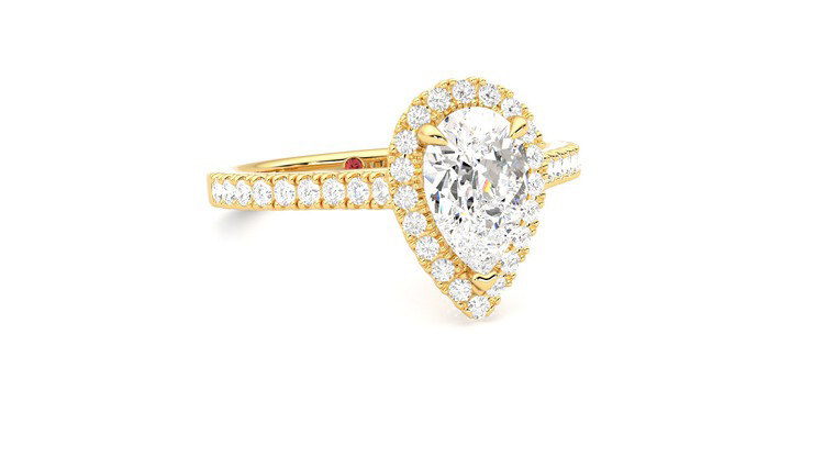 Taylor & Hart Allure Pear Engagement Ring 360 degree image 4