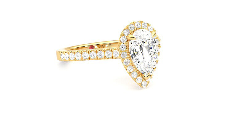Taylor & Hart Allure Pear Engagement Ring 360 degree image 5