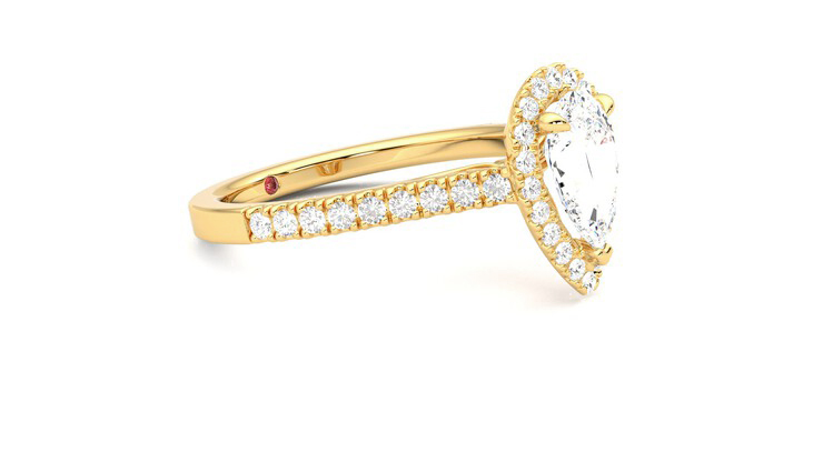 Taylor & Hart Allure Pear Engagement Ring 360 degree image 7