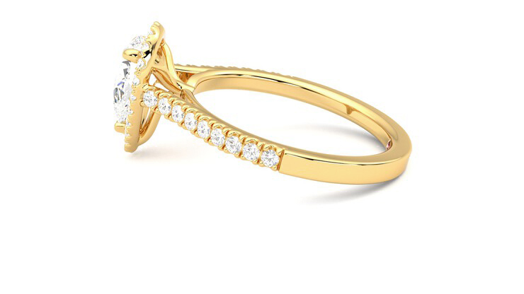 Taylor & Hart Allure Pear Engagement Ring 360 degree image 21