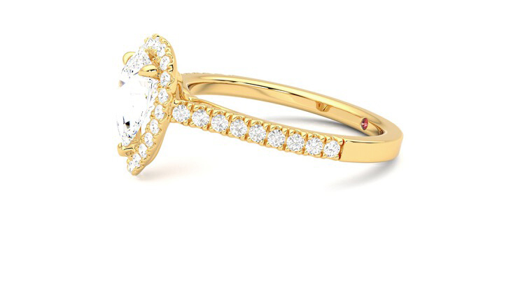 Taylor & Hart Allure Pear Engagement Ring 360 degree image 23