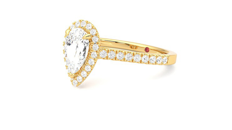 Taylor & Hart Allure Pear Engagement Ring 360 degree image 26