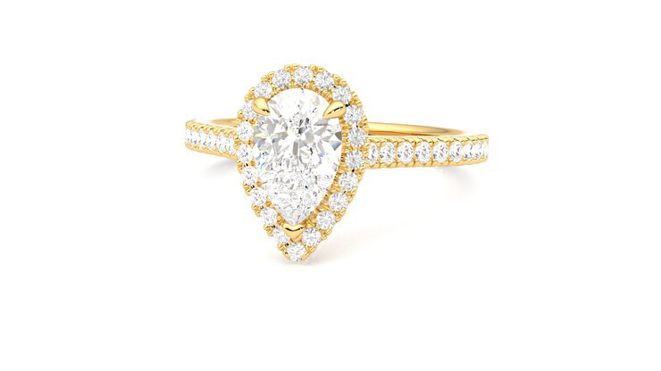 Taylor & Hart Allure Pear Engagement Ring 360 degree image 29