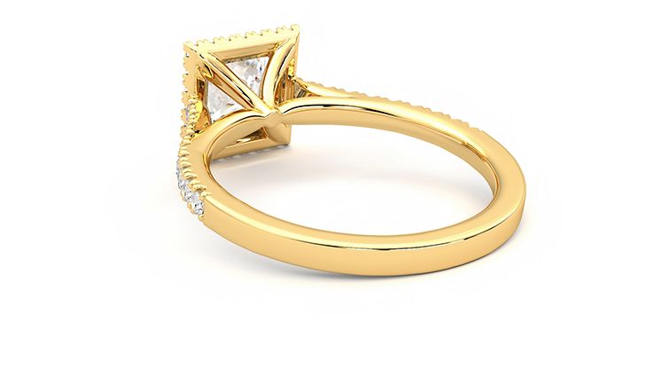 Taylor & Hart Allure Princess Engagement Ring 360 degree image 17