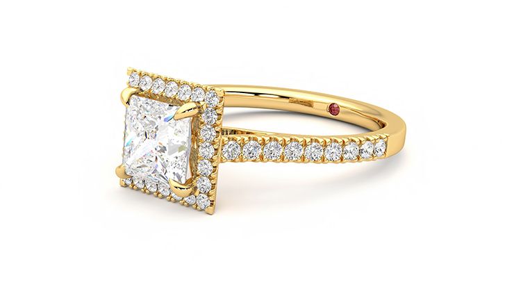 Taylor & Hart Allure Princess Engagement Ring 360 degree image 24