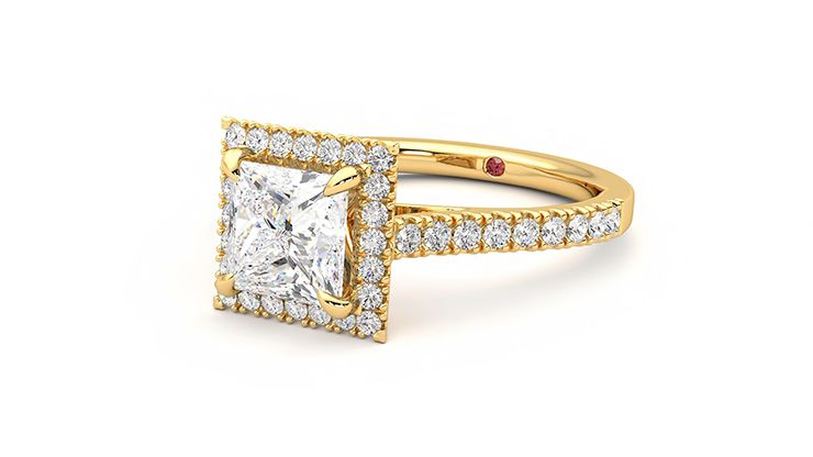 Taylor & Hart Allure Princess Engagement Ring 360 degree image 25