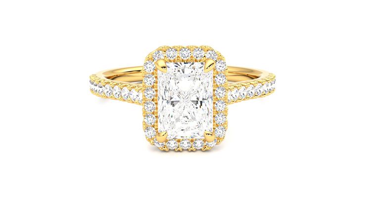 Taylor & Hart Allure Radiant Engagement Ring 360 degree image 1