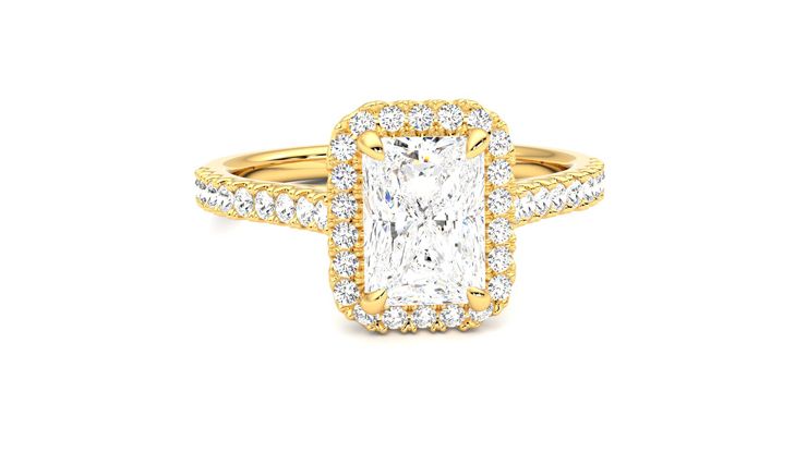 Taylor & Hart Allure Radiant Engagement Ring 360 degree image 2