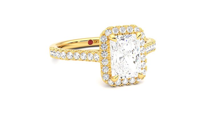 Taylor & Hart Allure Radiant Engagement Ring 360 degree image 4