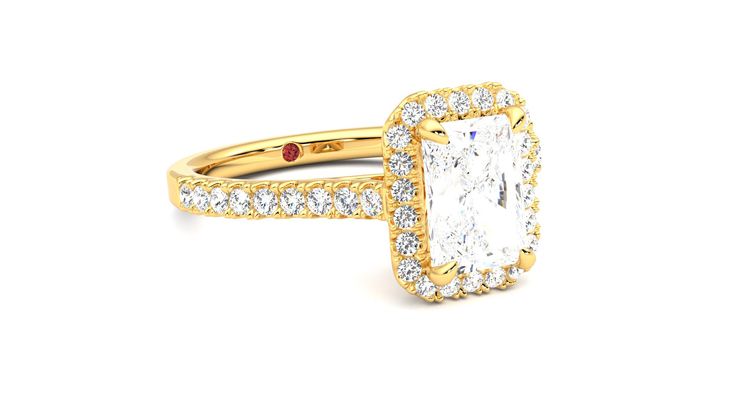 Taylor & Hart Allure Radiant Engagement Ring 360 degree image 5