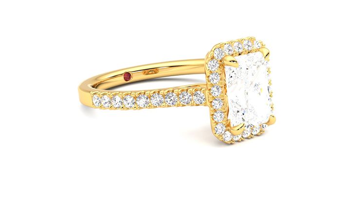 Taylor & Hart Allure Radiant Engagement Ring 360 degree image 6