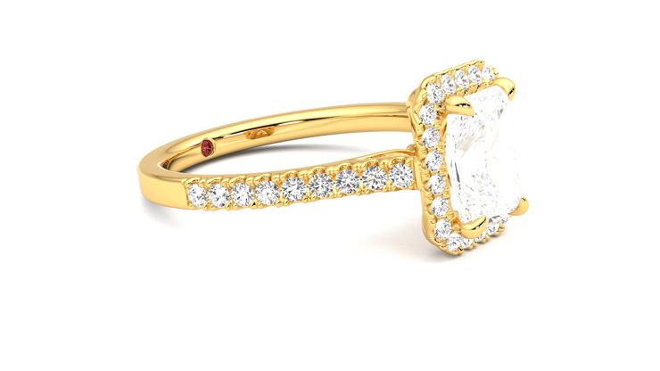 Taylor & Hart Allure Radiant Engagement Ring 360 degree image 7
