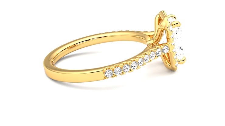 Taylor & Hart Allure Radiant Engagement Ring 360 degree image 10