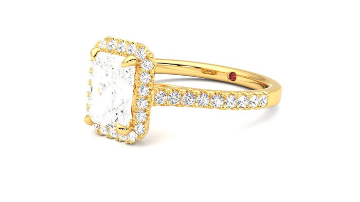 Taylor & Hart Allure Radiant Engagement Ring 360 degree image 24