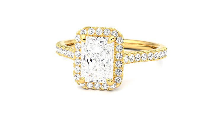 Taylor & Hart Allure Radiant Engagement Ring 360 degree image 27
