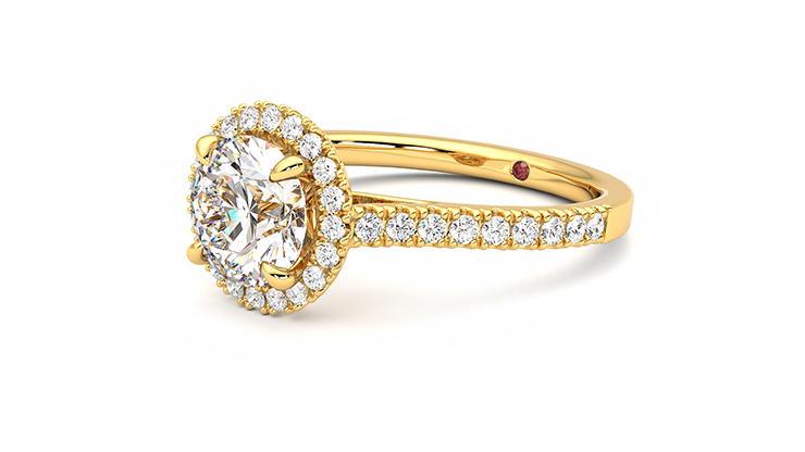 Allure | 18K Yellow Gold halo engagement ring | Taylor & Hart
