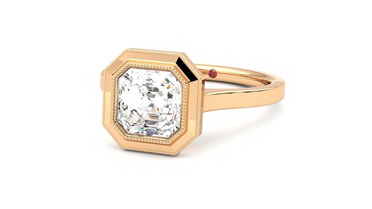 Taylor & Hart Arcadia Asscher Engagement Ring 360 degree image 25