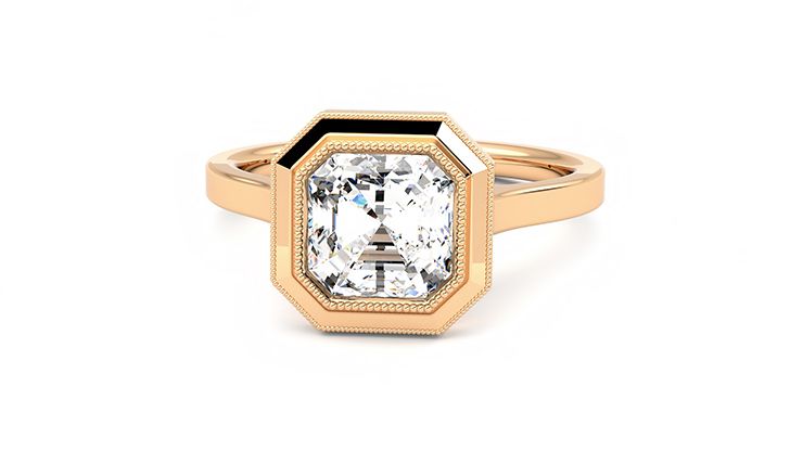 Taylor & Hart Arcadia Asscher Engagement Ring 360 degree image 27