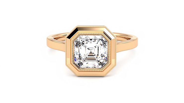Taylor & Hart Arcadia Asscher Engagement Ring 360 degree image 28
