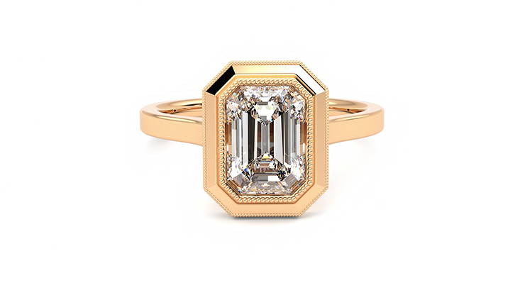 Taylor & Hart Arcadia Emerald Engagement Ring 360 degree image 0