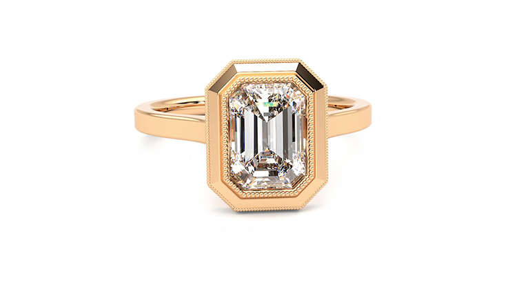 Taylor & Hart Arcadia Emerald Engagement Ring 360 degree image 1