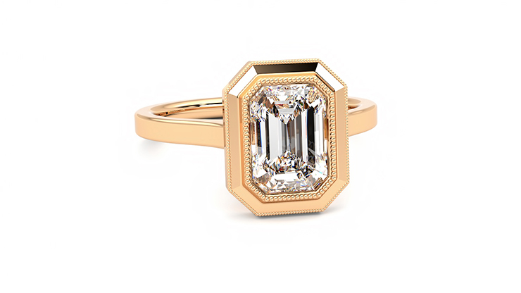 Taylor & Hart Arcadia Emerald Engagement Ring 360 degree image 2