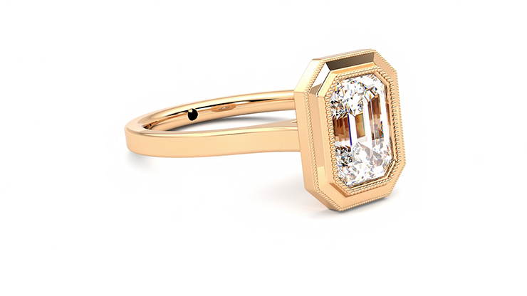 Taylor & Hart Arcadia Emerald Engagement Ring 360 degree image 5