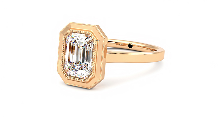 Taylor & Hart Arcadia Emerald Engagement Ring 360 degree image 24