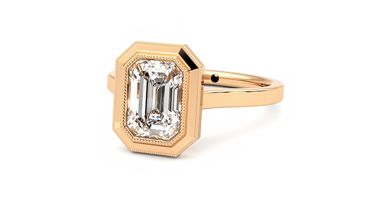 Taylor & Hart Arcadia Emerald Engagement Ring 360 degree image 25