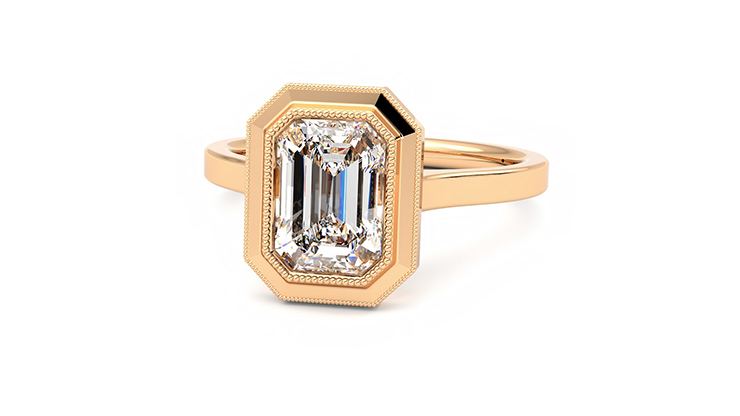 Taylor & Hart Arcadia Emerald Engagement Ring 360 degree image 26