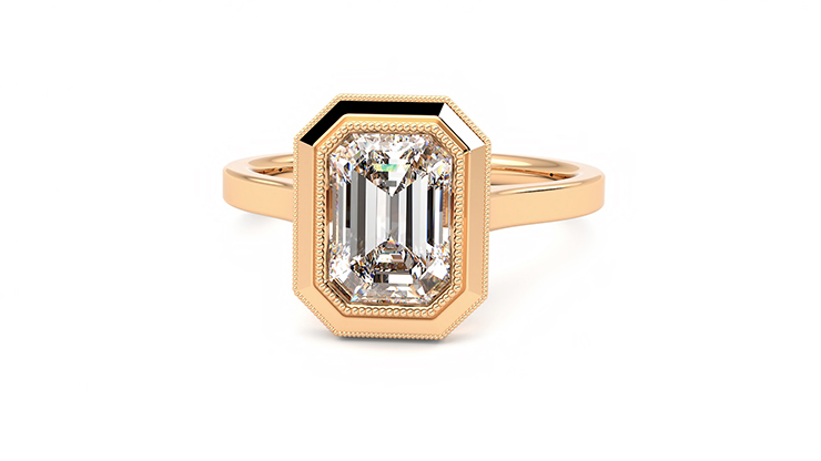 Taylor & Hart Arcadia Emerald Engagement Ring 360 degree image 27