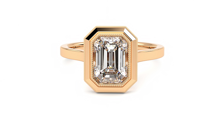 Taylor & Hart Arcadia Emerald Engagement Ring 360 degree image 28