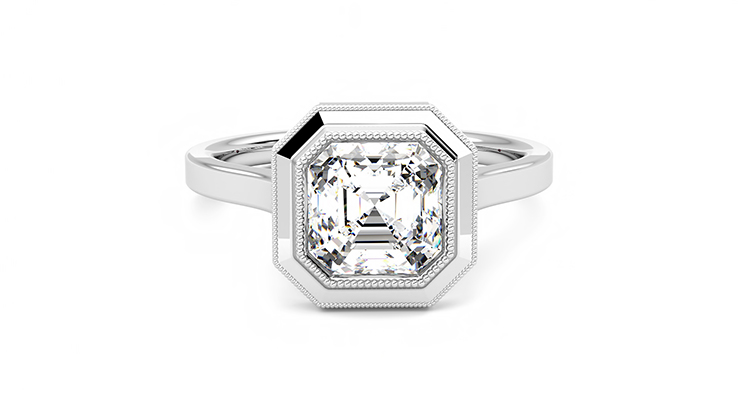 Taylor & Hart Arcadia Asscher Engagement Ring 360 degree image 0