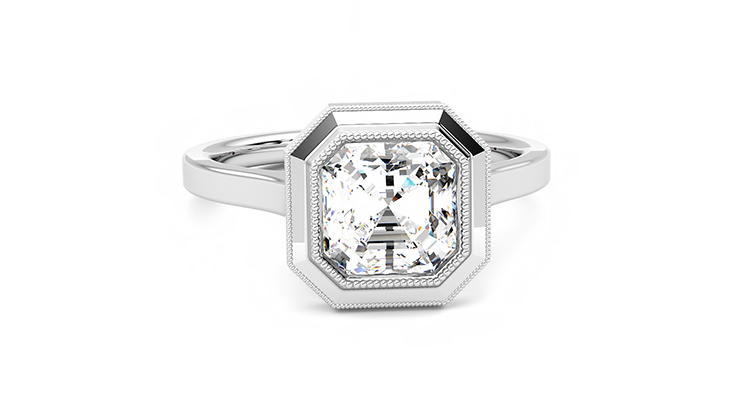 Taylor & Hart Arcadia Asscher Engagement Ring 360 degree image 1