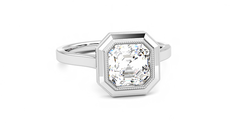 Taylor & Hart Arcadia Asscher Engagement Ring 360 degree image 2