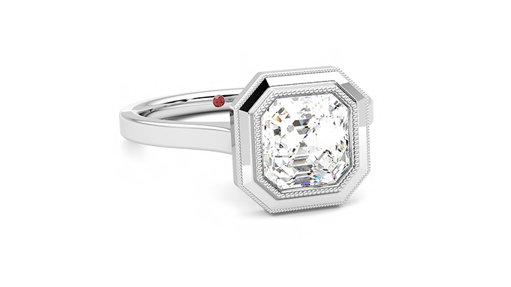 Taylor & Hart Arcadia Asscher Engagement Ring 360 degree image 3
